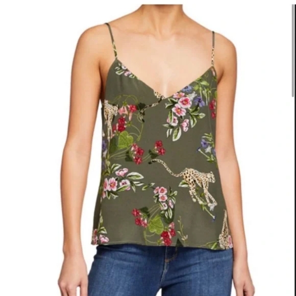 L'AGENCE Tops Lagence Jane Silk Spaghetti Strap Camisole Tank Top